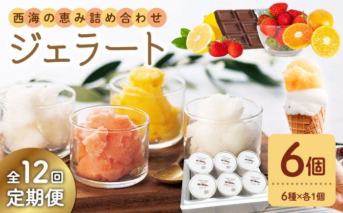 【年中人気】 【12回定期便】 おまかせジェラート 6個 ＜みかんドーム＞ [CAI030]