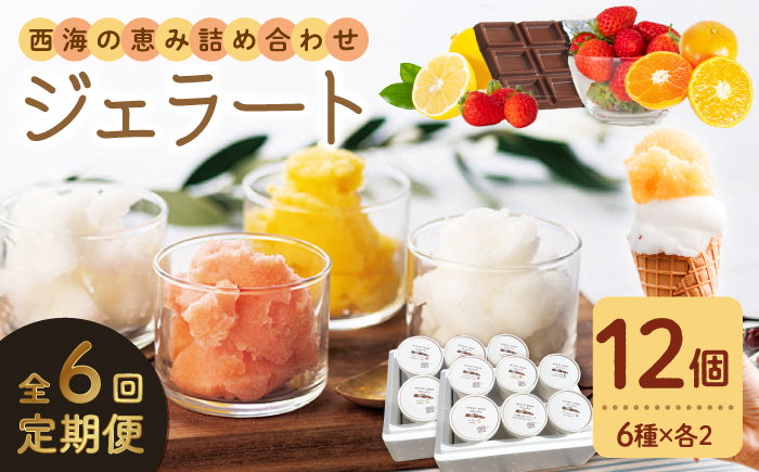 【年中人気】【6回定期便】 おまかせジェラート 12個 ＜みかんドーム＞ [CAI035]