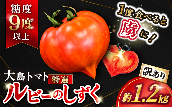 【2026年収穫分先行予約】【 訳あり 】 大島 トマト 特選「ルビーのしずく」約1.2kg＜大島造船所 農産グループ＞ [CCK025]