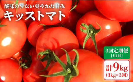 【2月より配送開始】【3kg×3回定期便】糖度7度の果実！キッストマト（ばら詰め）計9kg＜大島造船所 農産グループ＞ [CCK027]