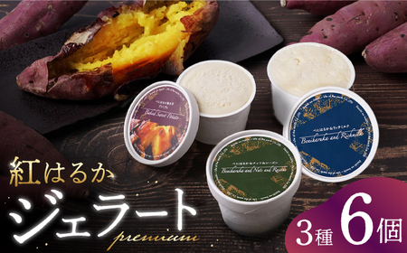 【こだわりの芋スイーツ】 紅はるか プレミアム ジェラート アソート6個セット＜大地のいのち＞ [CDA061]