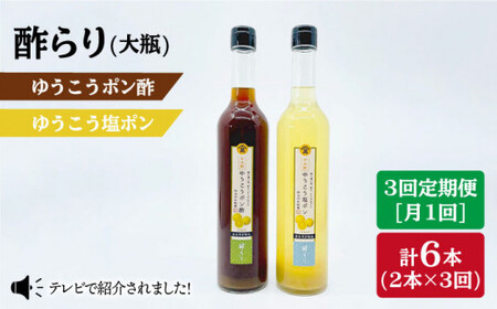 【3回定期便】酢らりゆうこうポン酢＆塩ポン 総計6本＜川添酢造＞ [CDN038]