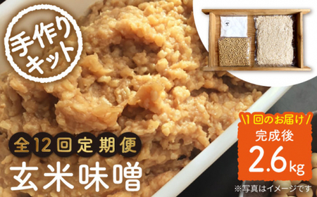 【手作りキット】 【12回定期便】無農薬玄米麹で仕込む『玄米味噌』＜川添酢造＞ [CDN070]