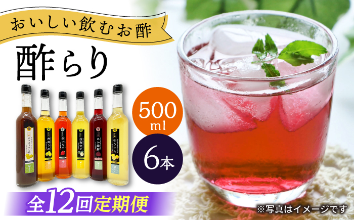 【12回定期便】 【飲む玄米酢】酢らり 大瓶6種セット（5種＋ポン酢）＜川添酢造＞ [CDN143]