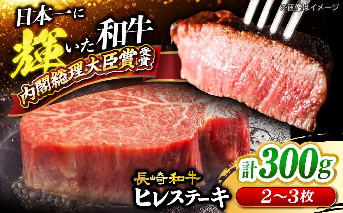 長崎和牛 ヒレステーキ 計300g（2～3枚）＜大西海ファーム＞ [CEK130]