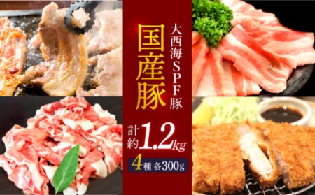 【主婦の見方☆】大西海SPF豚 国産豚 4種セット 計1.2kg ＜大西海ファーム＞ [CEK166] 豚肉