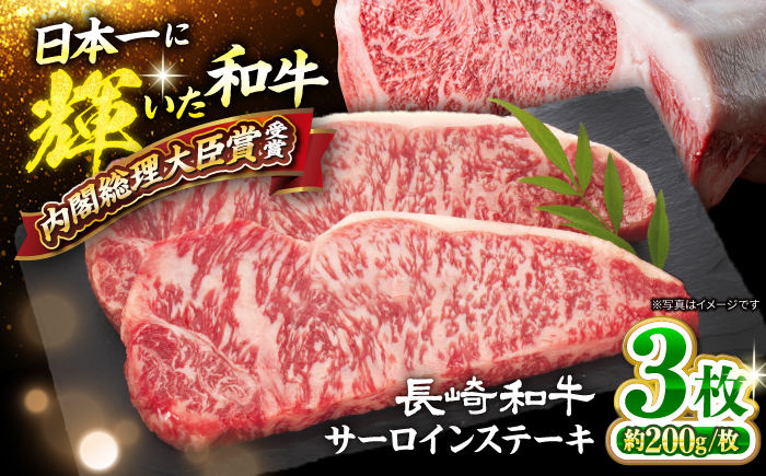 長崎和牛 サーロイン ステーキ 計600g（3枚）＜大西海ファーム食肉加工センター＞ [CEK191]