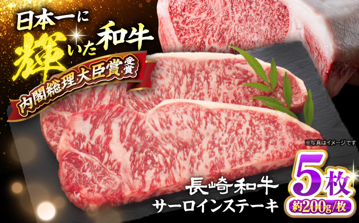 長崎和牛 サーロイン ステーキ 計1kg（5枚）＜大西海ファーム食肉加工センター＞ [CEK193]