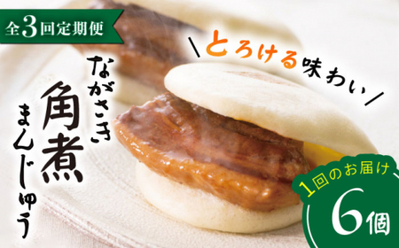 【3回定期便】【これぞ王道】長崎角煮まんじゅう（6個）×3回定期便＜岩崎本舗＞ [CFE011]