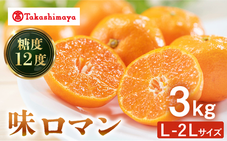 【高島屋選定品】【九州屋】【先行予約】味ロマン3kg（L～２Lサイズ）＜高島屋＞ [CFQ057] みかん
