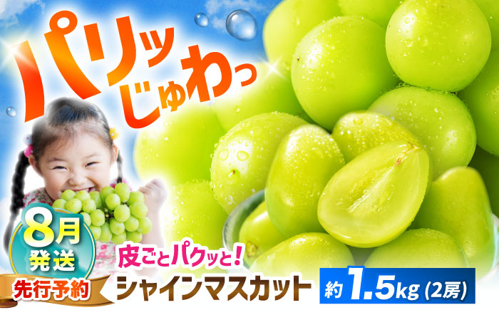 【2025年8月発送】 シャインマスカット 約1.5kg（2房）＜濱崎農園＞ [CGN002]
