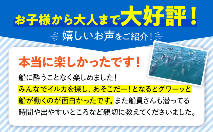 南島原 イルカウォッチング  4人用チケット / イルカ 観光 南島原市 / 南島原イルカウォッチング [SAE002]