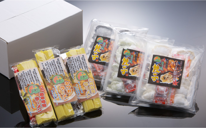 手延べ ラーメン 3種 餃子 3種 セット  / 麺 とんこつ 味噌 カレー バジル 詰め合わせ おかず 弁当 / 南島原市 / はなぶさ [SCN066]