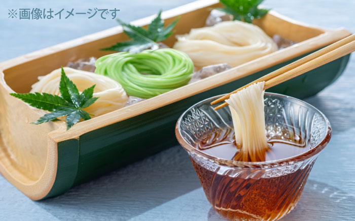 【まるで鍼のような繊細さ】鍼灸素麺 6束×2箱 / そうめん 麺 食べ比べ 乾麺 よもぎ / 南島原市 / 有限会社たなか物産 [SDY031]