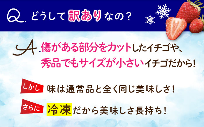 【2026年3月～発送】【訳あり】【数量限定】冷凍 カットいちご「恋みのり」 加工用 約600g×4P / フルーツ 冷凍フルーツ ジャム / 南島原市 / あゆみfarm [SFF005]