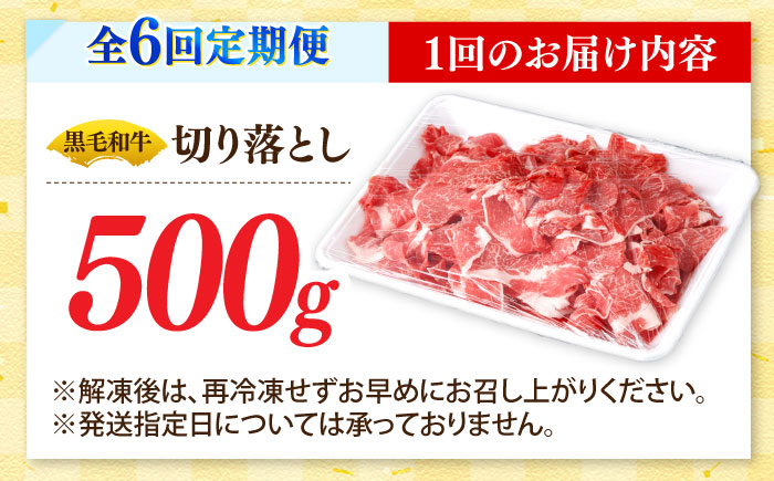 【6回定期便】国産 黒毛和牛 熟成肉 切り落とし 500g / 小分け 国産牛 お肉 牛肉 切落し 冷凍 焼肉 すき焼き / 南島原市 / ふるさと企画 [SBA098]