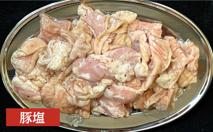 ホルモン 塩焼き・ニンニク味噌焼きセット 計600g (300g×2種) / ほるもん 肉 豚肉 直腸 豚テッポウ 希少部位 国産 / 南島原市 / はなぶさ [SCN136]