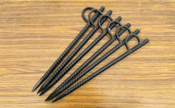 鍛造ペグ 45cm 6本セット/ キャンプ キャンプ用品 ペグ キャンプ場 アウトドア用品 / 南島原市 / 重光刃物鍛造工場 [SEJ017]