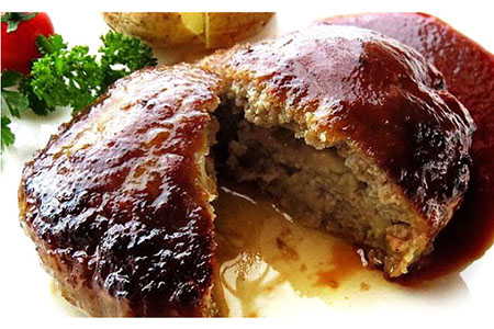 【6回定期便】鉄板焼き屋自慢の手ごね ハンバーグ オリジナル ソース付き 150g×5個 / ハンバーグ はんばーぐ 弁当 おかず 鉄板焼き / 南島原市 / はなぶさ [SCN098]