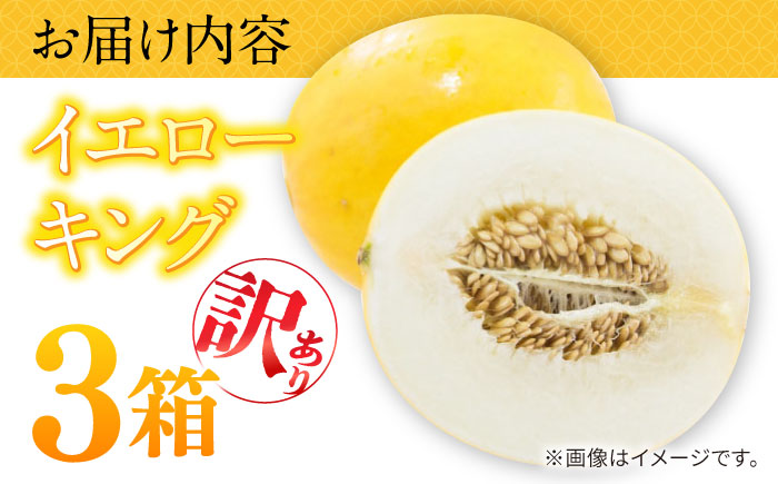 【2026年5月～発送】訳あり メロン イエローキング 3箱 （1箱 3～6玉）/ メロン めろん フルーツ 果物 / 南島原市 / 南島原果物屋 [SCV044]