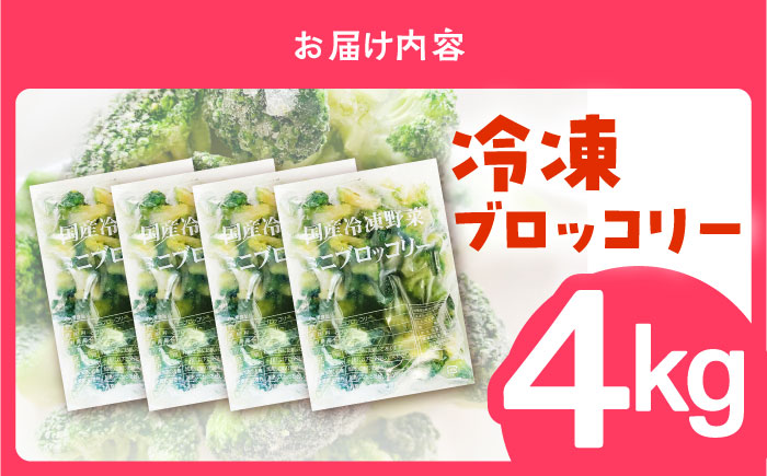 【2026年1月下旬～順次発送予定】たっぷり 冷凍 ブロッコリー 4kg（1kg × 4袋） / ブロッコリー ぶろっこりー 野菜 やさい 小分け 冷凍 / 南島原市 / 池田海陸物産 [SEW008]