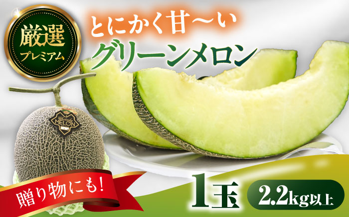 【2026年7月上旬～発送】【平成新山PREMIUM（とみちゃん厳選）】グリーンメロン 1玉 / 果物 フルーツ / 南島原市 [SAD006]