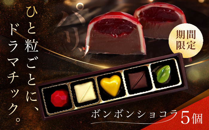 【2026年2月～発送】ボンボンショコラ 5個入り / チョコ チョコレート ちょこれーと お土産 お菓子 バレンタイン / 南島原市 / 本田屋かすてら本舗 [SAW031]