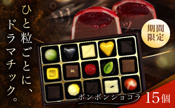 【2026年2月～発送】ボンボンショコラ 15個入り / チョコ チョコレート ちょこれーと お土産 お菓子 バレンタイン / 南島原市 / 本田屋かすてら本舗 [SAW033]