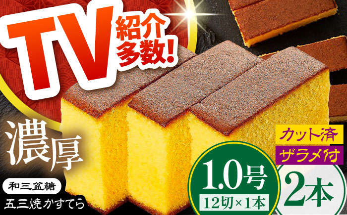 【濃厚で上品な甘み】和三盆糖 長崎五三焼かすてら 1.0号×2本 (職人手焼・底ザラメ) / カステラ 長崎カステラ ギフト / 南島原市 / 株式会社須崎屋 [SCA020]