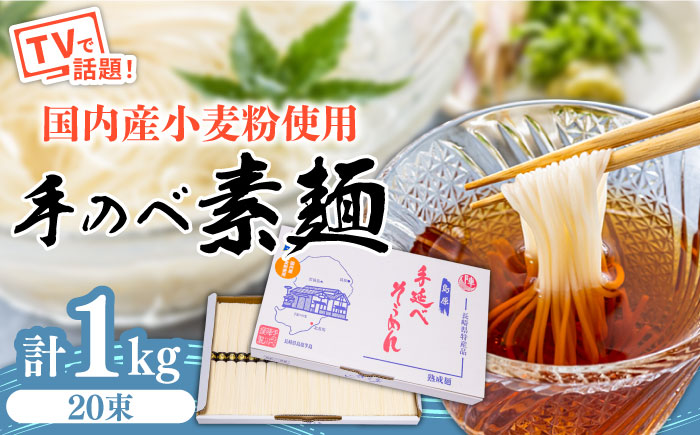 【手のべ陣川】 島原 手延べ そうめん 1kg / S-15 / 南島原市 / ながいけ [SCH019]