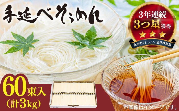 【手のべ陣川】 島原 手延べ そうめん 3kg / S-30 / 南島原市 / ながいけ [SCH021]