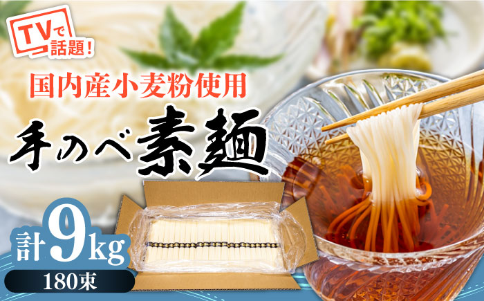 【手のべ陣川 ふるさと納税 限定 商品 】 島原 手延べ そうめん 9kg / L-180 / 南島原市 / ながいけ [SCH027]