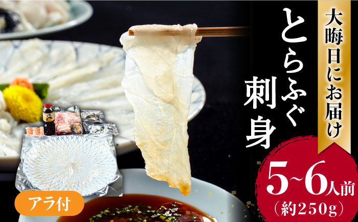 2025年12月31日大晦日にお届け！ 長崎県産 とらふぐ 刺身 5～6人前 アラ付き  / ふぐ フグ 河豚 トラフグ ふぐ刺し てっさ 冷蔵 着日指定 年内配送 / 南島原市 / 大和庵 [SCJ027]