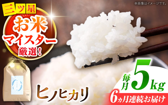 【南島原市産ヒノヒカリ】5kg×6回 定期便 / ひのひかり 米 お米 こめ コメ 精米 / 南島原市 / 林田米穀店 [SCO009]