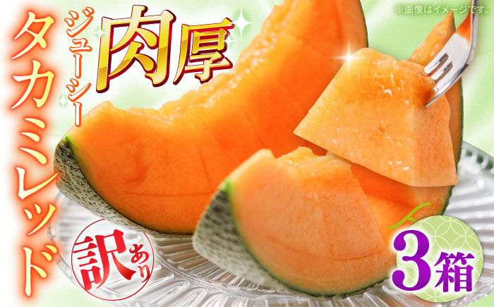 【2026年5月～発送】訳あり タカミメロン レッド 3箱 （1箱 3～6玉）/ メロン めろん フルーツ 果物 / 南島原市 / 南島原果物屋 [SCV038]