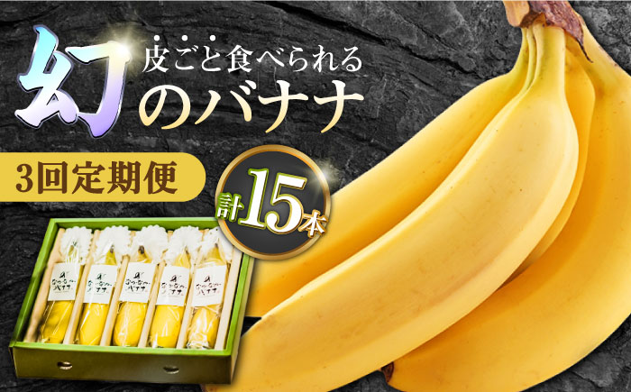 【3回定期便】【皮ごと食べられる！】なかなかバナナ  5本〈7月?9月は発送停止〉 / フルーツ 果物 定期便 フルーツ定期便 / 南島原市 / ミナサポ [SCW035]