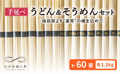 手延べ うどん そうめん セット 3kg 各50g×30束 / 南島原市 / 池田製麺工房 [SDA005]