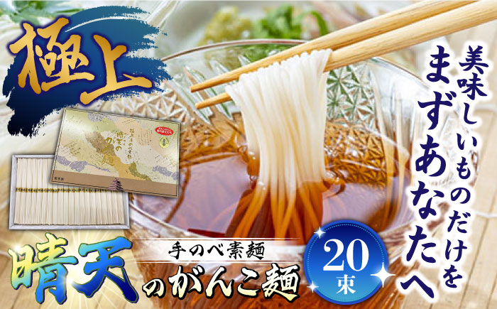 極上手のべ「晴天のがんこ麺」50g×20束入 1kg / そうめん 手延べ 麺 / 南島原市 / 入江商店素麺本舗 [SFX001]