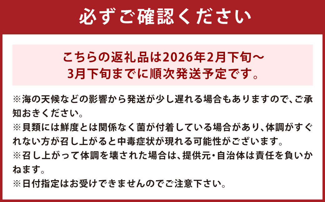 大村湾産 殻付き 牡蠣 (加熱用) 2.5kg Aセット 軍手・ナイフ付き
