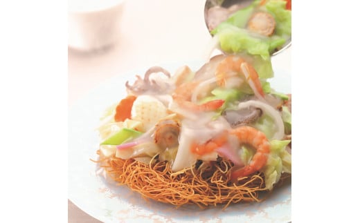 【6ヶ月定期便】 みろくや 長崎 皿うどん (揚麺) 4食分 詰合せ 麺 スープ付き