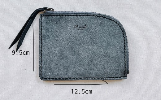 イタリアンレザー L字ファスナー ウォレット 【アラスカブルー】