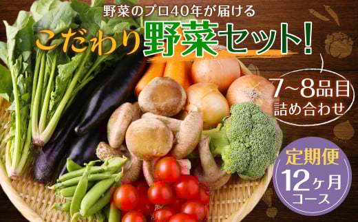 【定期便 毎月コース】 野菜のプロ40年が届けるこだわり野菜セット！ 7～8品目 詰め合わせ 【2026年1月上旬より発送開始】