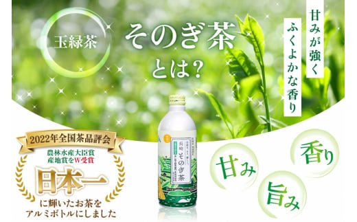 茶 お茶 緑茶 長崎 そのぎ茶 定期便 毎月 彼杵茶 玉緑茶 アルミボトル 490ml 24本 12回 総計288本 [彼杵の荘 長崎県 東彼杵町 hs42bag270041] 月に1回 ペットボトル 約 500ml 500