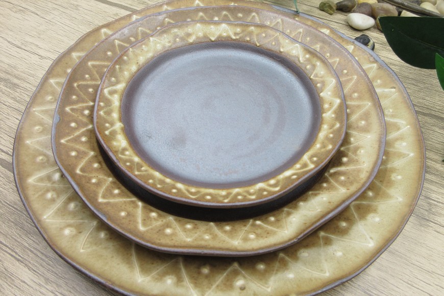 皿 セット なぶりリム 23cm 18cm 14cm 各2枚 計6枚 [文珠会 障害者支援施設 常明園 長崎県 東彼杵町 hs42bag350000] 皿 お皿 お皿セット