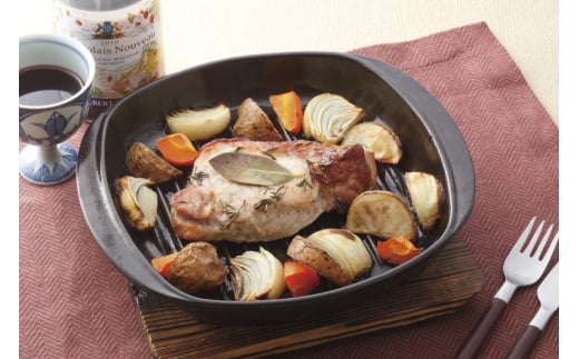 直火対応 ニューセラミックス 両手型 スキレットパン 蓋付き [トーセラム 長崎県 東彼杵町 hs42bag480019] 耐熱陶器 プレート キャンプ アウトドア バーベキュー キッチン用品 日本製