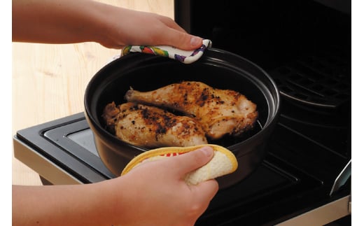 直火対応 トーセラム鍋24cm スチームプレート付き [トーセラム 長崎県 東彼杵町 hs42bag480031] 耐熱陶器 鍋24cm キャンプ アウトドア キッチン用品 日本製