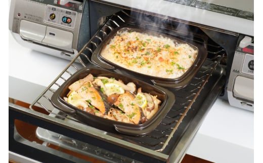 セラミックス グリルロースター 1/2波型・平型 2ヶセット [トーセラム 長崎県 東彼杵町 hs42bag480017] 耐熱陶器 オーブン トースター キャンプ アウトドア バーベキュー キッチン用品 日本製