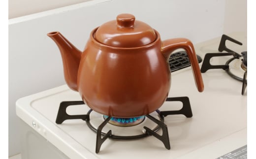 直火対応 ニューセラミックス製 耐熱ポット1.2L セピア [トーセラム 長崎県 東彼杵町 hs42bag480027] 耐熱陶器 急須 お茶 カルキ減少 水道水 キャンプ アウトドア キッチン用品 日本製
