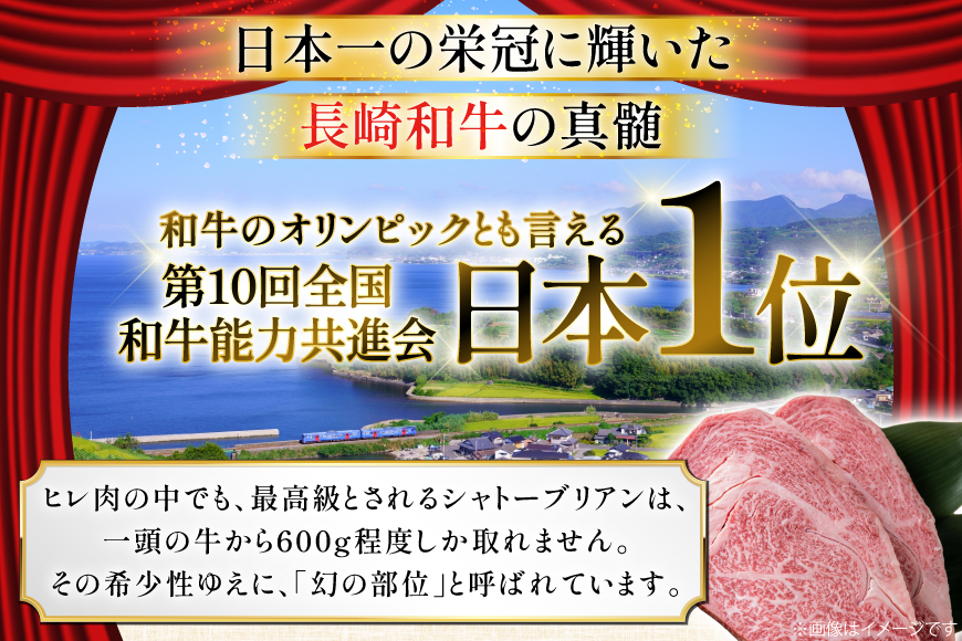 シャトーブリアン 定期便 長崎和牛 シャトーブリアン 200g 2枚 2回 総計800g [大川ストアー 長崎県 東彼杵町 hs42bag580018] シャトーブリアン