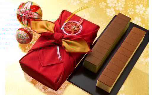 カステラ 幸せのカステラ 2種 プレーン 抹茶 0.6号 310g 各1本 計2本 風呂敷包み [長崎カステラセンター心泉堂 長崎県 東彼杵町 hs42bag180023] 和菓子 かすてら 長崎 お菓子 おやつ